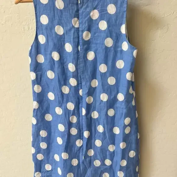 Island Company Women's Blue/white Dot Classic Shift Dress Sleeveless Size Small - Picture 4 of 10